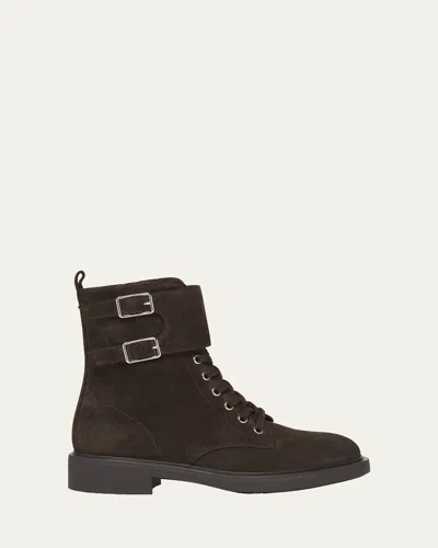 Gianvito Rossi Laced Ankle Boots In Brown