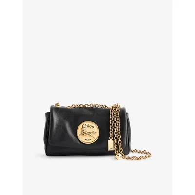 Chloé Heritage Small Crossbody Bag In Grained Leather In Black