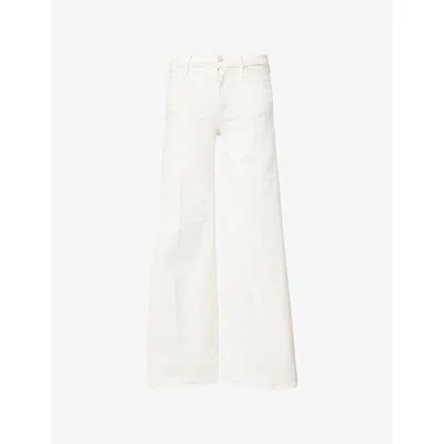 Mother Twister Skimp High-rise Pants Flared Leg Pants In Cream Puffs