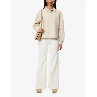 Mother Twister Skimp High-rise Pants Flared Leg Pants In Cream Puffs