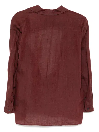 Pre-owned Hermes 1990-2000s Linen Blouse In Red