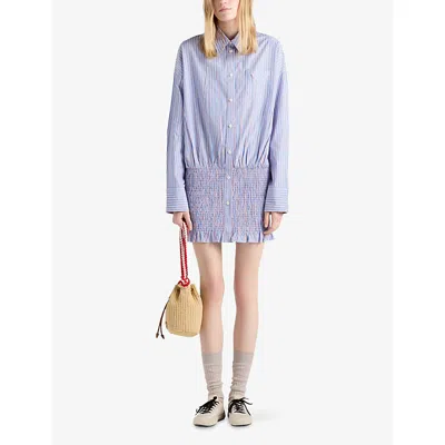 Prada Embroidered Poplin Shirt In Pattern