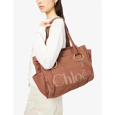 Chloé Medium Plage Tote Bag In Orange