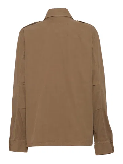 Aspesi Brown Field Shirt With Button-down Front In Brown
