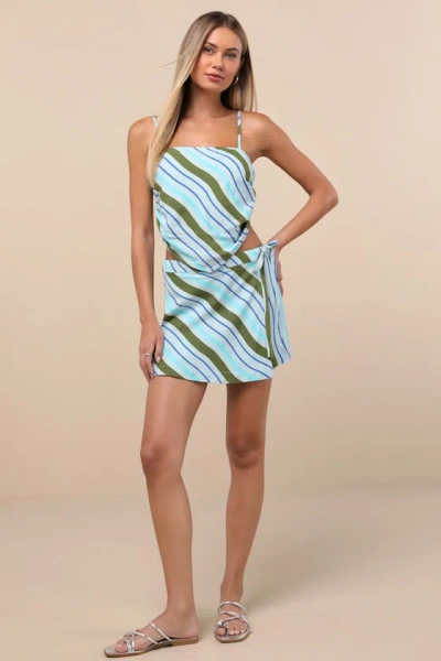 Roxy Wild At Heart Stripe Asymmetric Crop Top