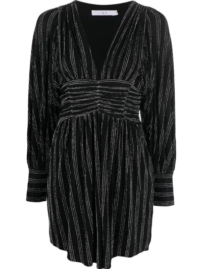 Iro Short Dress With Metallic Ribbed Stripes