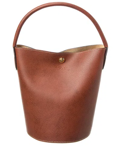 Longchamp Bucket Bag With Chic Contrast Stitching In Brown