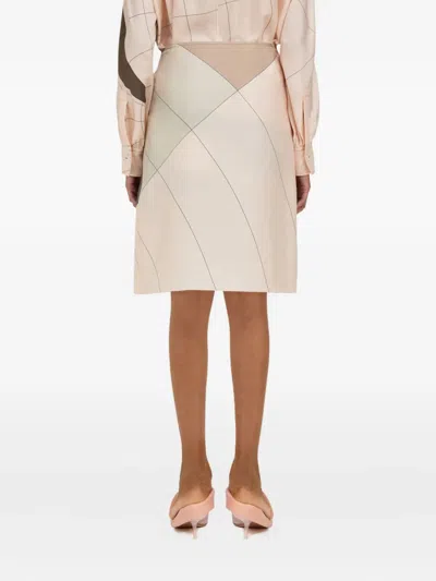 Ferragamo Printed Silk Midi Skirt In Multi