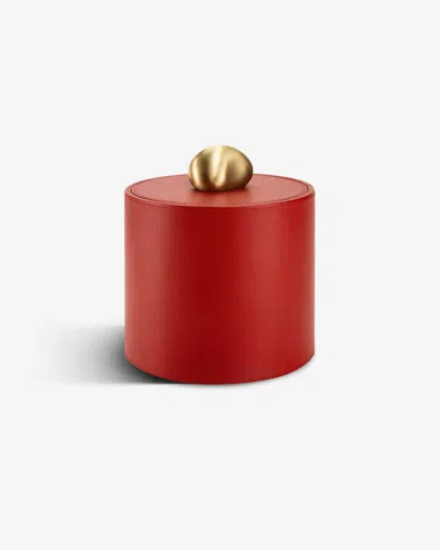 Assouline Pebble Tall Leather Trinket Box In Red