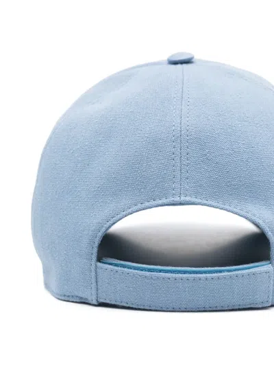 Fendi Canvas Baseball Cap Hats Light Blue
