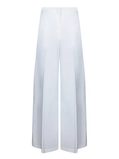 Msgm White Cotton Wide-leg Pants