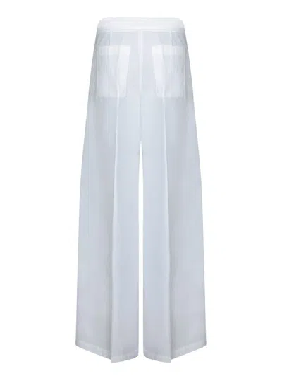 Msgm White Cotton Wide-leg Pants