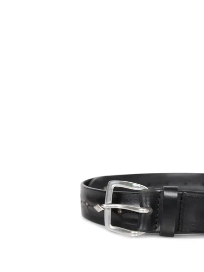 Orciani Studded Leather Belt In Black