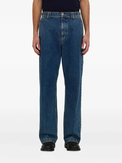 Ferragamo Pantalones Work In Blue