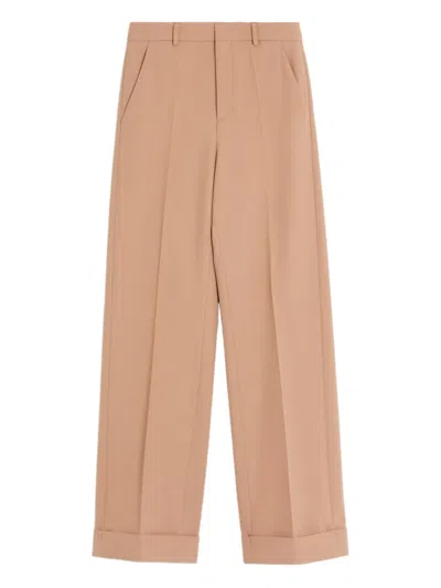 Valentino Camel-coloured Wool Trousers In Brown