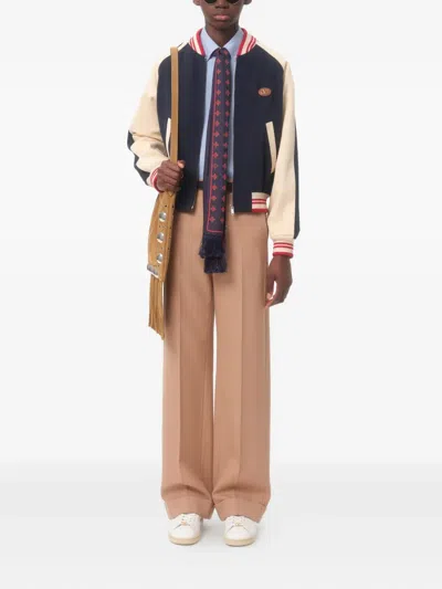 Valentino Camel-coloured Wool Trousers In Brown