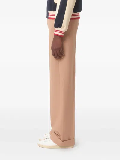 Valentino Camel-coloured Wool Trousers In Brown