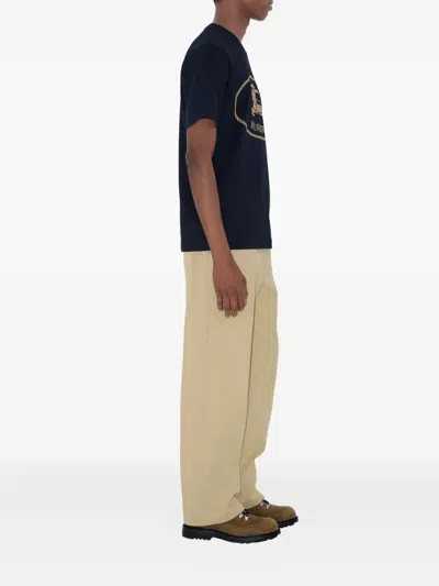 Burberry Knight Stamp Cotton T-shirt In Black