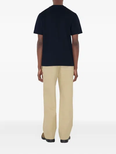Burberry Knight Stamp Cotton T-shirt In Black