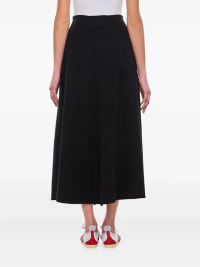 Extreme Cashmere Black Stretch Cashmere Blend Skirt