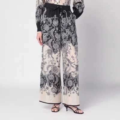 Zimmermann Relaxed Floral Print Trousers With Elasticated Waistband