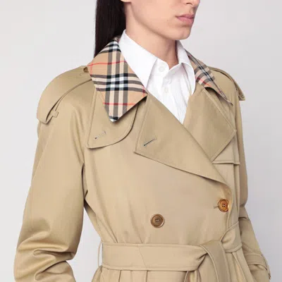 Burberry Castleford Double-breasted Trench With Check Collar