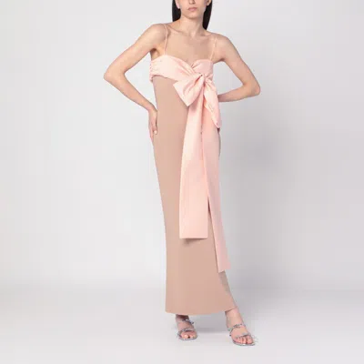 Bernadette Beige/pink Bart Dress With Oversized Bow