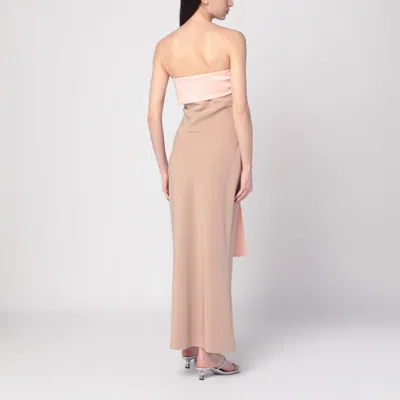 Bernadette Beige/pink Bart Dress With Oversized Bow