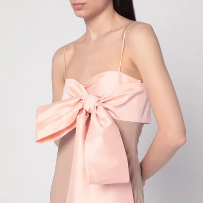 Bernadette Beige/pink Bart Dress With Oversized Bow
