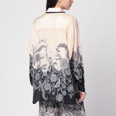Zimmermann White Floral And Paisley Print Shirt With Contrasting Trim In Multi