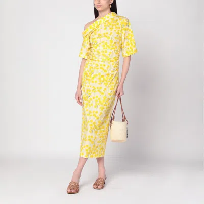 Bernadette Bowery One-shoulder Floral-print Stretch-cotton Midi Dress