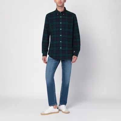 Polo Ralph Lauren Button-down Collar Logo-embroidered Checked Brushed-cotton Oxford Shirt In Green