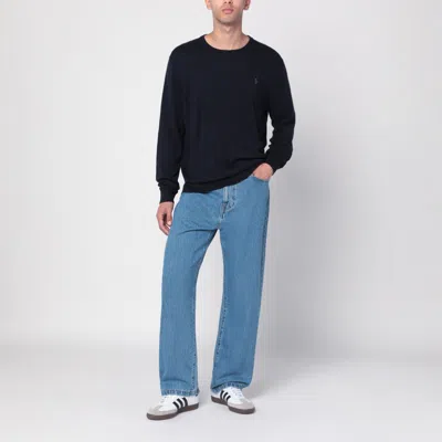 Polo Ralph Lauren Navy Blue Sweater In Cotton And Cashmere In Blue