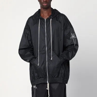 Champion X Rick Owens Lightweight Black Zip Jacket In Nylon