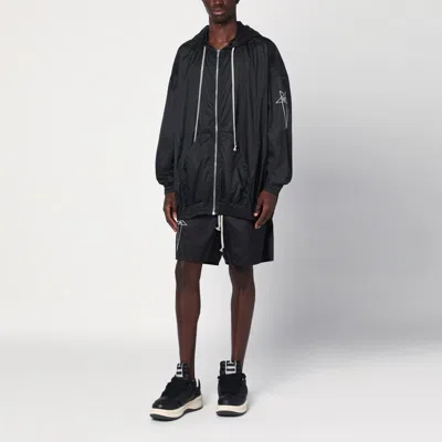 Champion X Rick Owens Lightweight Black Zip Jacket In Nylon