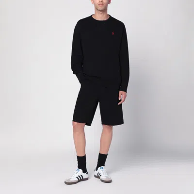 Polo Ralph Lauren Black Crewneck Sweatshirt With Pony Embroidery In Cotton Blend Man