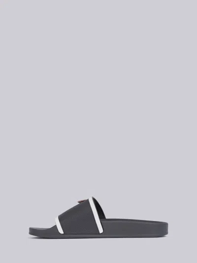 Thom Browne Molded Pool Slides In Black