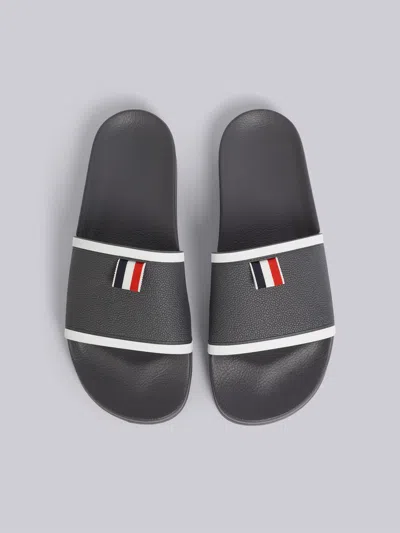 Thom Browne Molded Pool Slides In Black