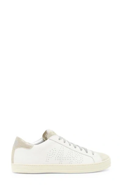 P448 John Perforated Leather Sneakers In White