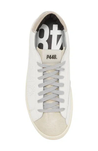 P448 John Perforated Leather Sneakers In White