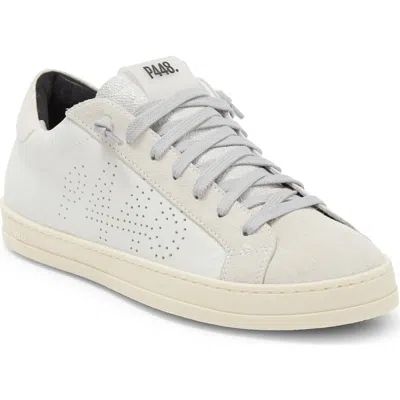 P448 John Perforated Leather Sneakers In White