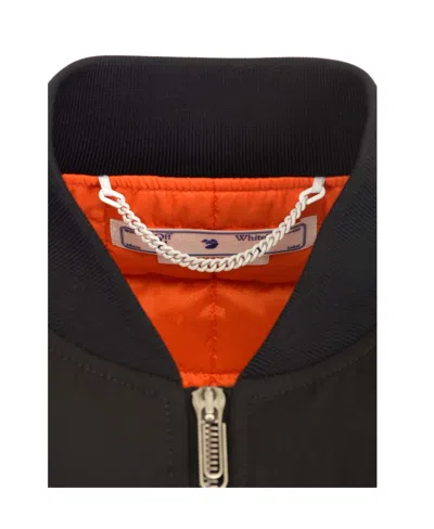 Off-white Diagonal-stripe Bomber Jacket In Black