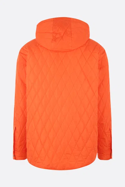 Dsquared2 Logo-patch Quilted Jacket In Orange