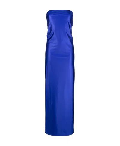Heron Preston Carabiner Cut-out Strapless Dress In Blue