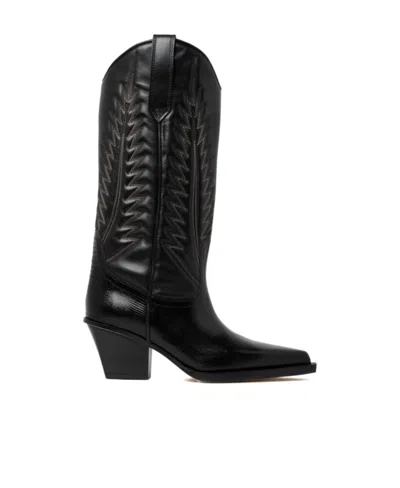 Paris Texas Black Calf Leather Boots