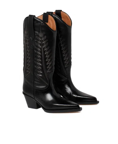 Paris Texas Black Calf Leather Boots