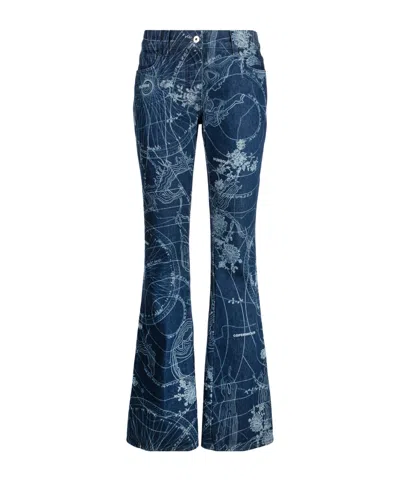 Off-white Graphic-print Flared Jeans In Blue