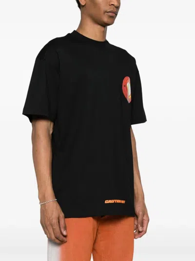 Msgm Graphic-print Cotton T-shirt In Black