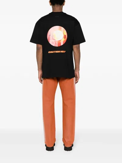 Msgm Graphic-print Cotton T-shirt In Black