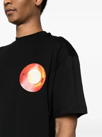 Msgm Graphic-print Cotton T-shirt In Black
